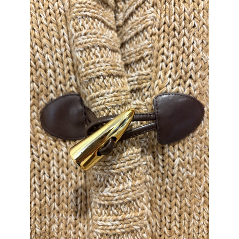 Michael Kors Chunky Knit Toggle Cardigan Cape XS Oversized Zip Quiet Luxury - Picture 4 of 14